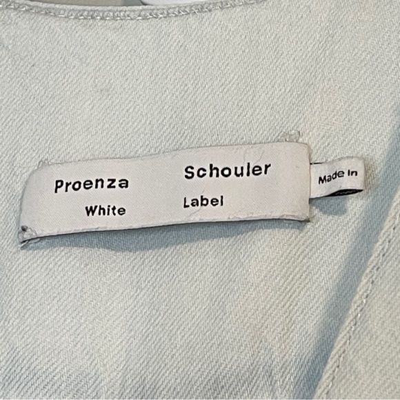 Proenza Schouler Womens Cotton Chambray Jumpsuit in Bleach Size 6 - Picture 6 of 7